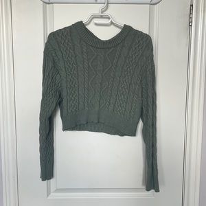 GARAGE crew neck cable-knit sweater